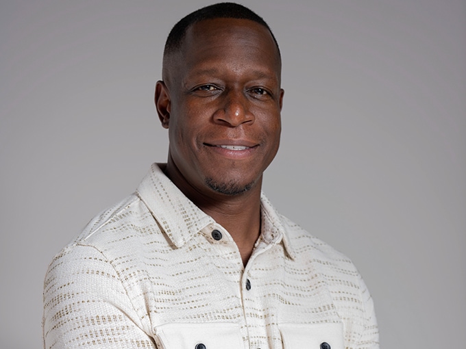 A portrait of Raheem Morris, Head Coach at the Atlanta Falcons.