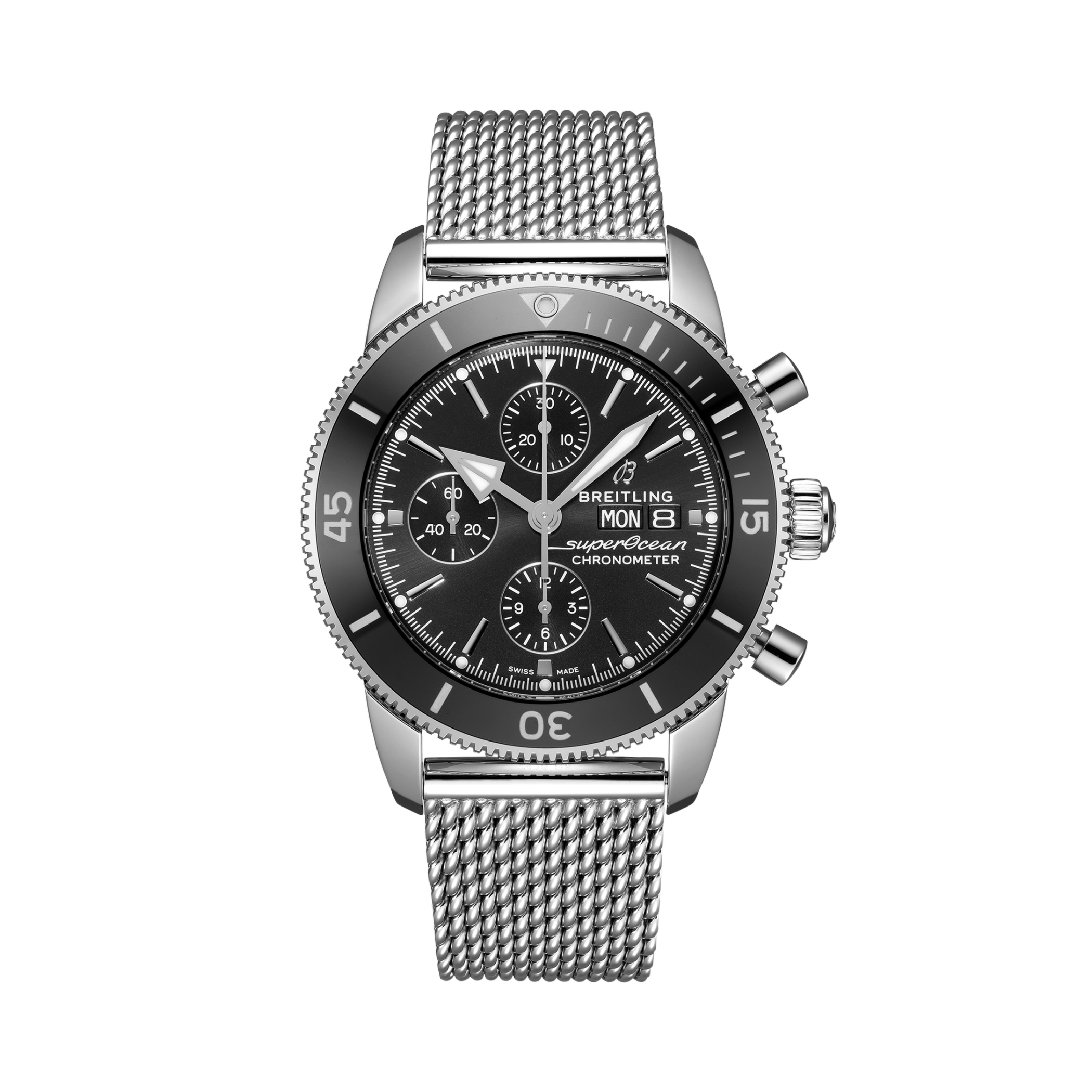 Superocean Heritage Chronograph 44 Noir | V-DIAL-COLOR-5686 dial, A13313121B1A1