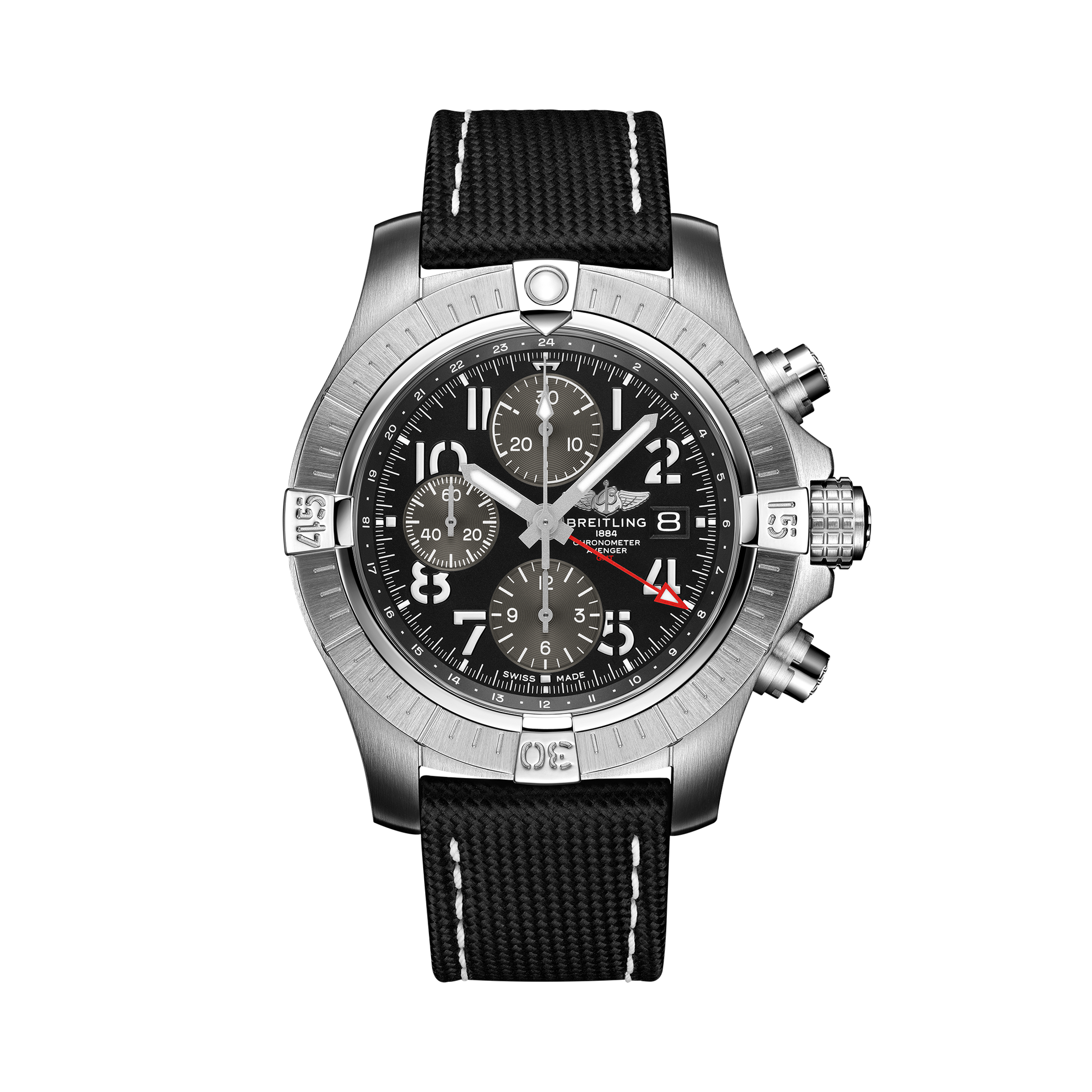 Avenger Chronograph GMT 45 Black | V-DIAL-COLOR-5686 dial, A24315101B1X1