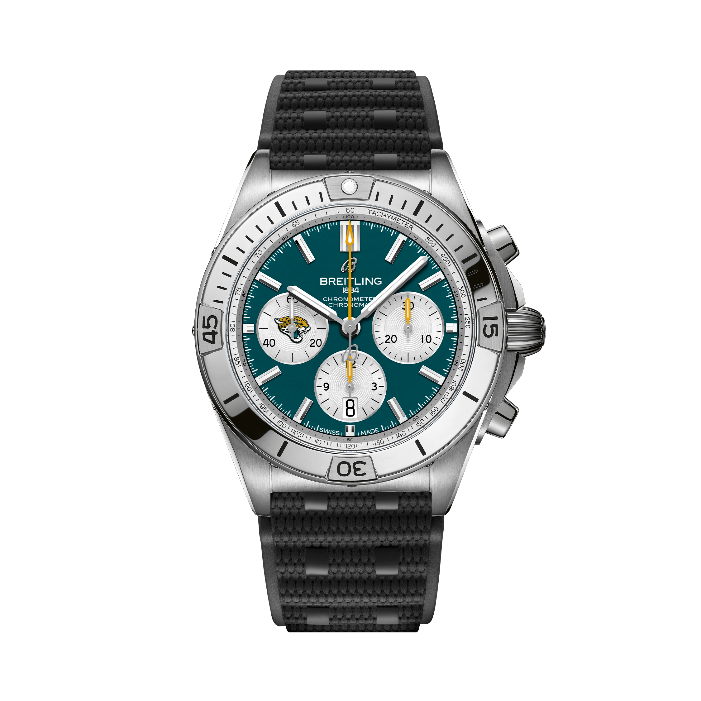 Chronomat B01 42 NFL Jacksonville Jaguars Edition Green | V-DIAL-COLOR-5765 dial, AB01342B1L3S1