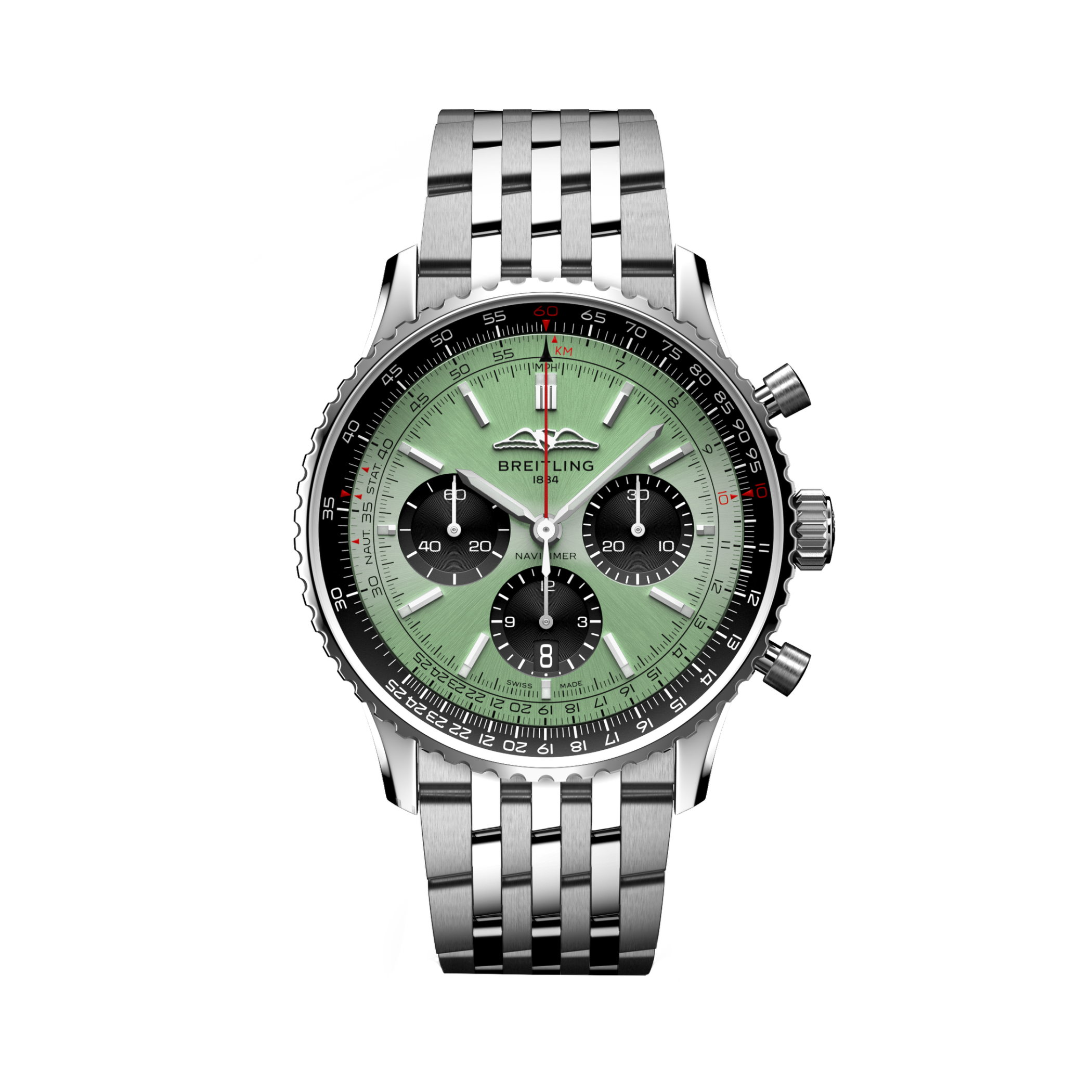 Navitimer B01 Chronograph 43 Mint green | V-DIAL-COLOR-8888 dial, AB0138241L1A1