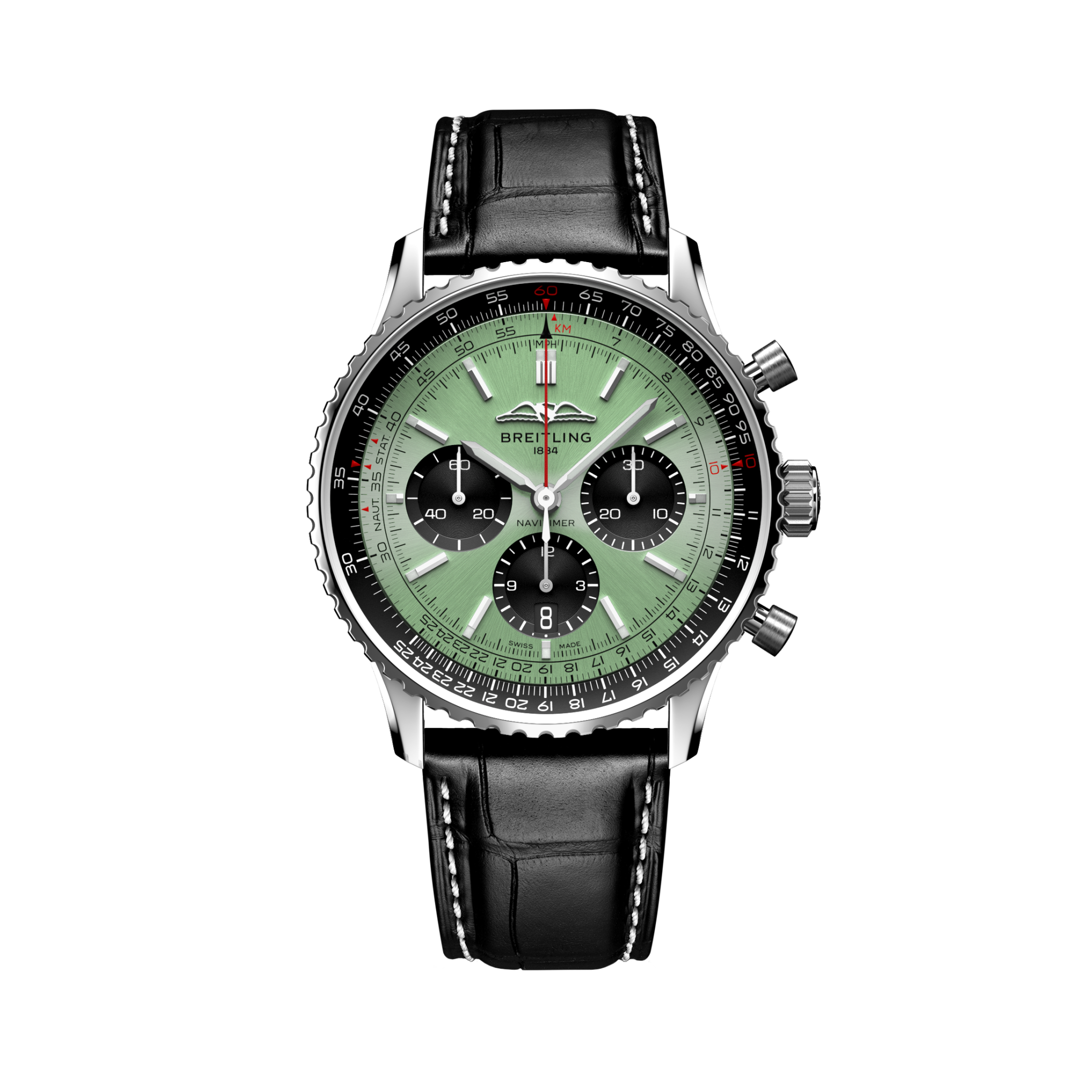 Navitimer B01 Chronograph 43 Vert menthe | V-DIAL-COLOR-8888 dial, AB0138241L1P1