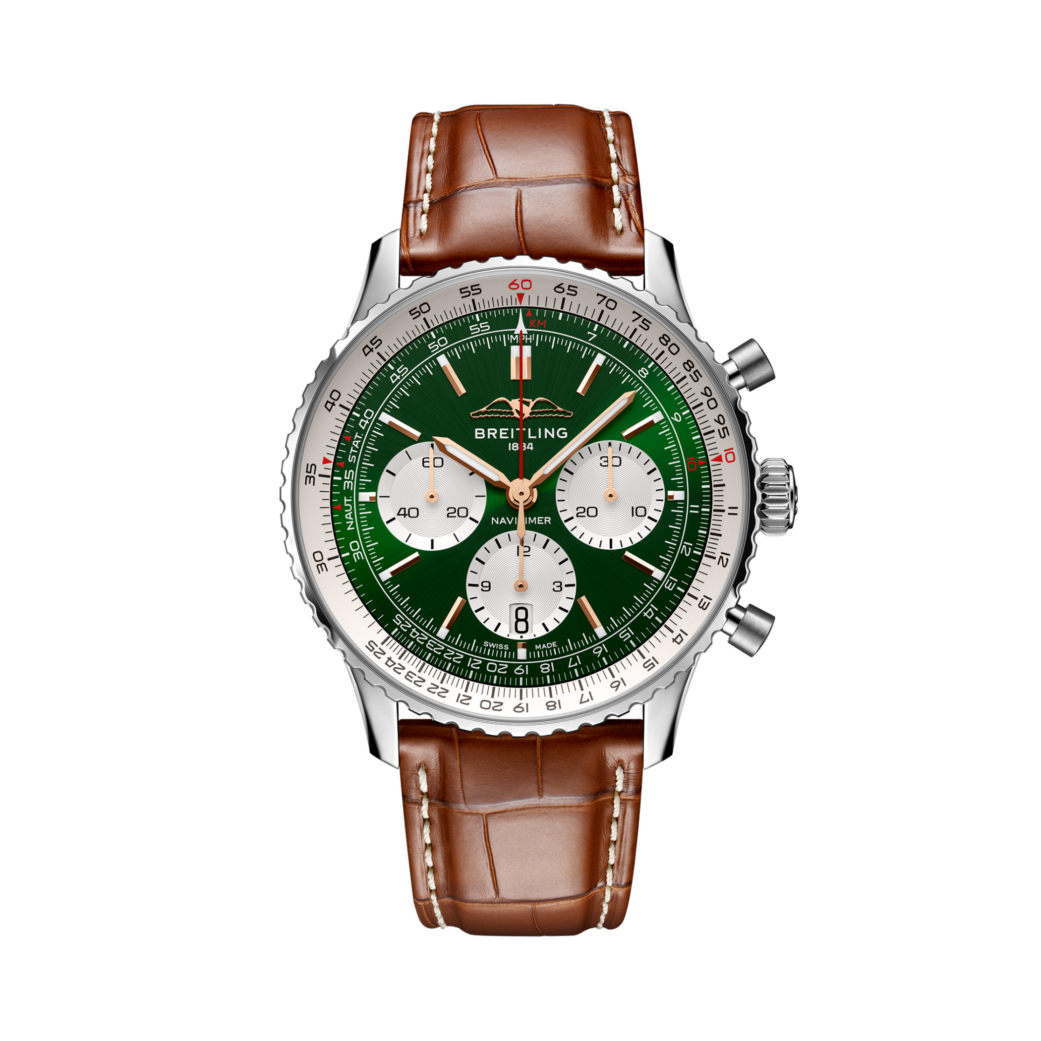 Navitimer B01 Chronograph 43 Verde | V-DIAL-COLOR-5765 dial, AB01385A1L1P1