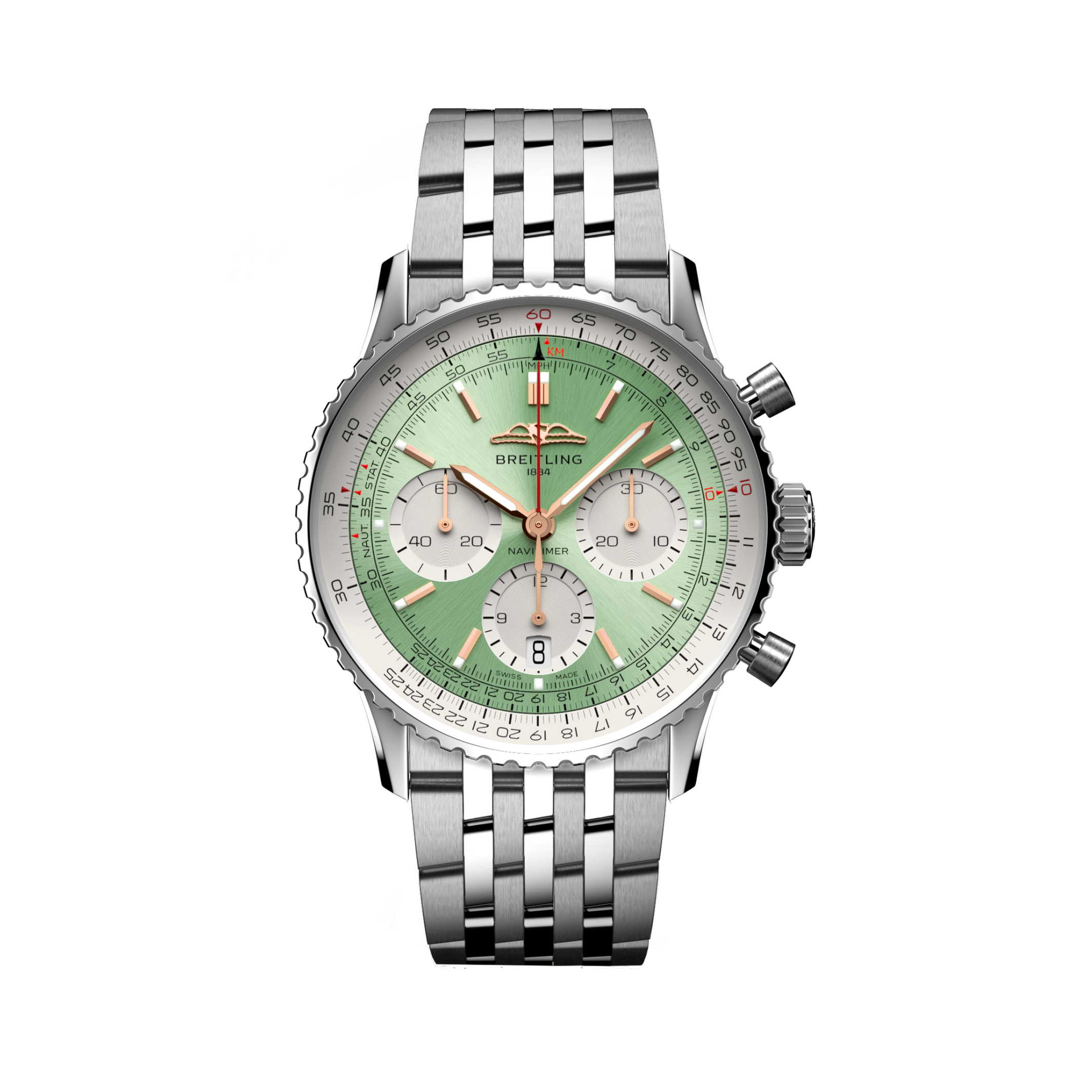 Navitimer B01 Chronograph 41 Mint green | V-DIAL-COLOR-8888 dial, AB0139211L1A1