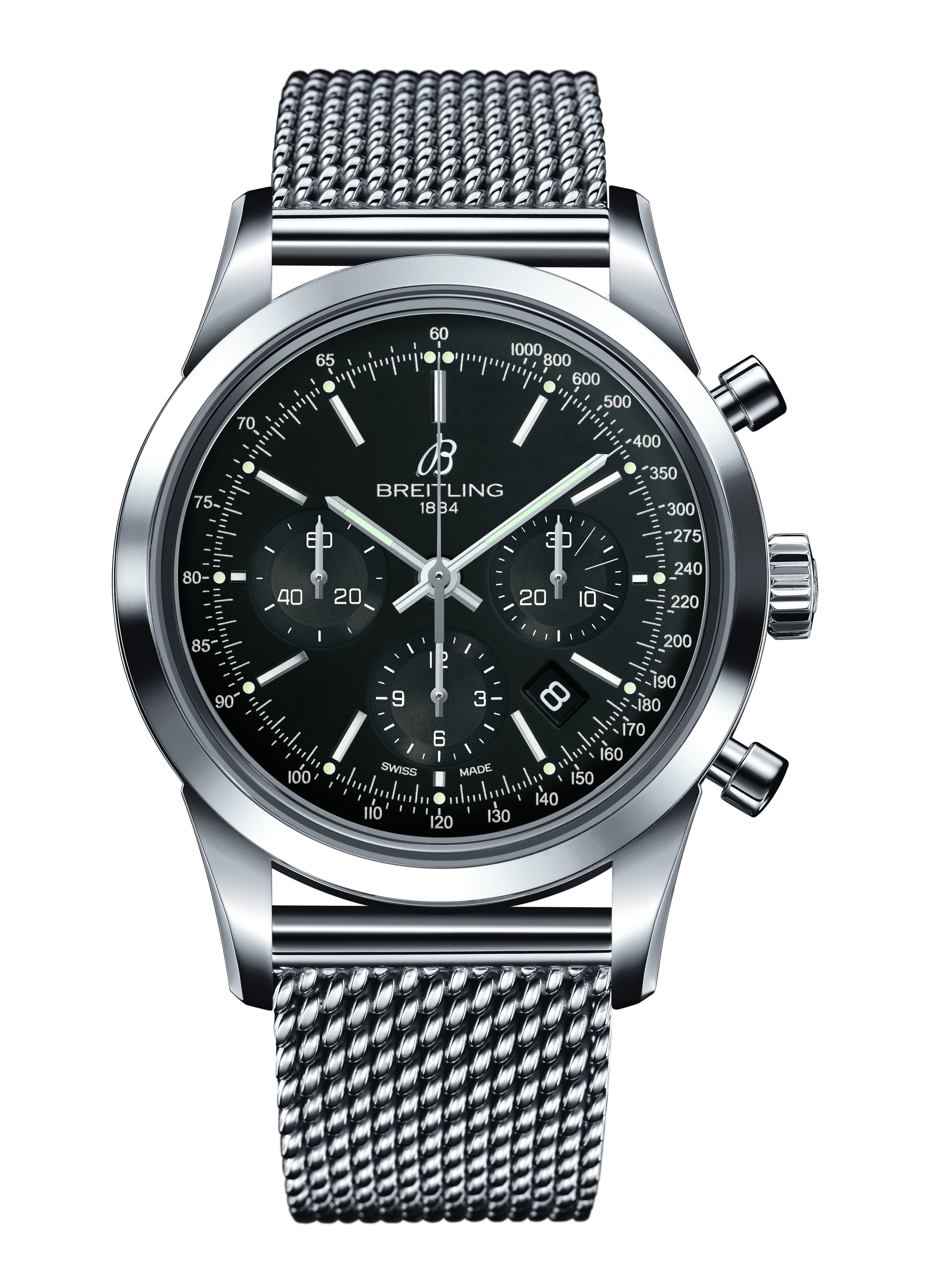 Transocean Chronograph Black | V-DIAL-COLOR-5686 dial, AB0152121B1A1