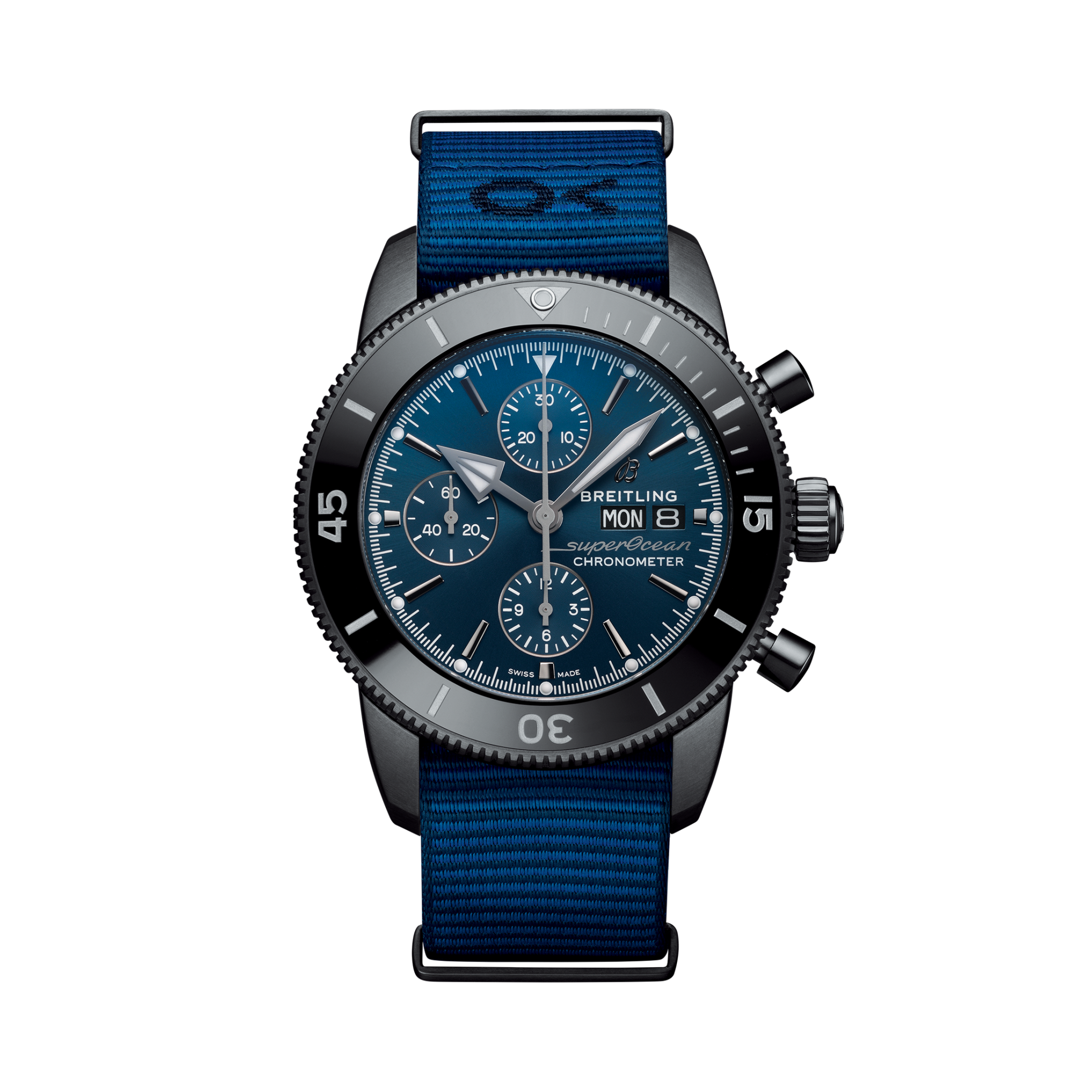 Superocean Heritage Chronograph 44 Outerknown Bleu | V-DIAL-COLOR-5714 dial, M133132A1C1W1