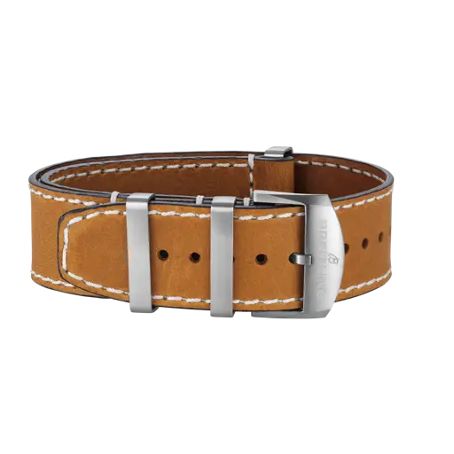 Gold calfskin leather single-piece strap